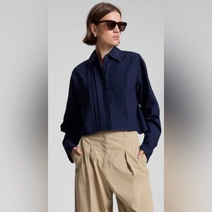 NWT A.L.C. ALC Cam‎ Cropped Tux Top in Navy Blue Sz 2 Sz 6 $325